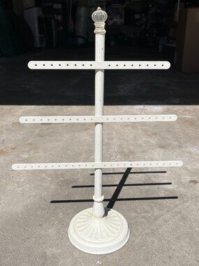 Pottery Barn Teen Earring Stand Jewelry Holder Display Antique White Tiered PB